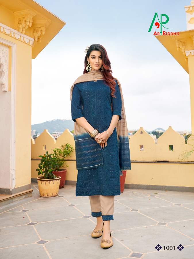 Art Riddhs Ferin Festive Wear Pure Masleen Ready Made Salwar Suit Collection